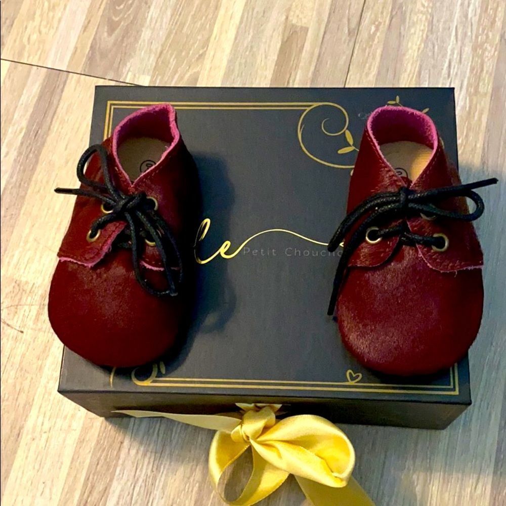New born Baby shoes 0 to 6 months moccasin Oxfords shoes fancy chic winter soft - Picture 3 of 5